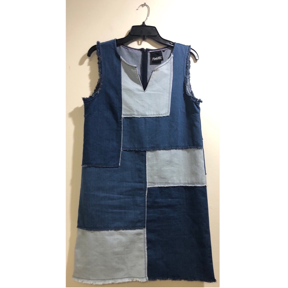 Nanette Lepore patchwork denim mini dress  Small